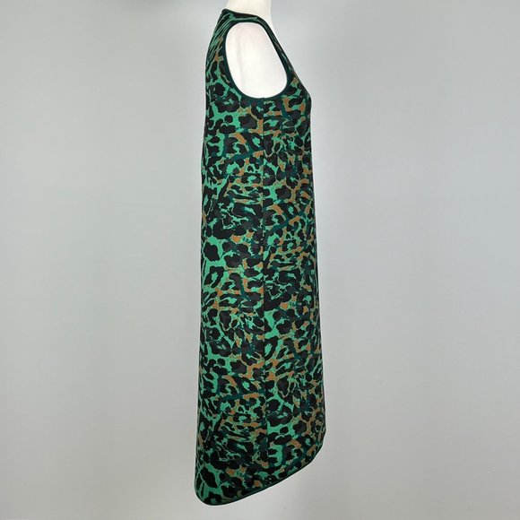 Chicos Womens Green Leopard Animal Print High Low Hem Dress size 0 2 - Picture 8 of 15
